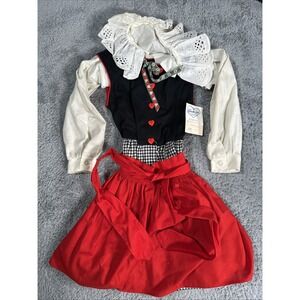 Vintage Handmade Smocked Dress White Farm Scene Girls Kids Dress SZ 3T Lace